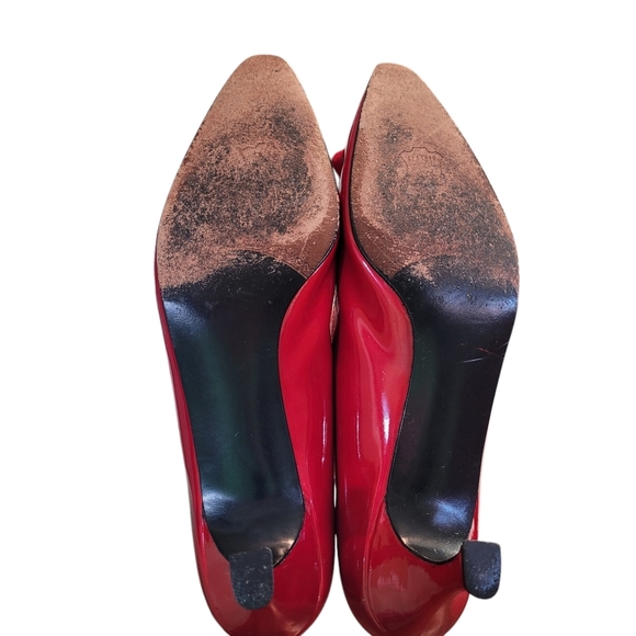 Stuart Weitzman red patent leather kitten heels - 8N.        J75 - Picture 6 of 9